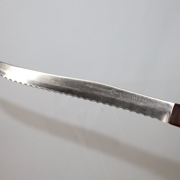 VTG FLINT ARROWHEAD STAINLESS WAVERLY EDGE SERRATED CUTTING STEAK KNIFE 8" BLADE - Picture 7 of 14